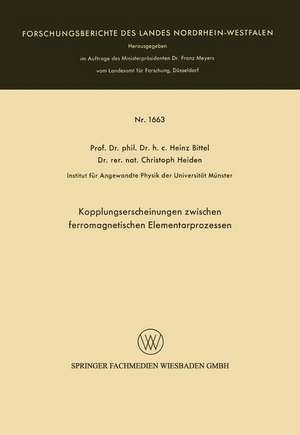 Kopplungserscheinungen zwischen ferromagnetischen Elementarprozessen de Heinz Bittel