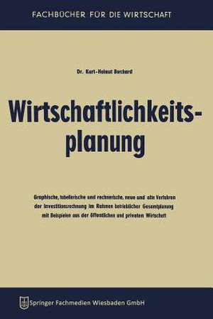 Wirtschaftlichkeitsplanung: Graphische, tabellarische und rechnerische, neue und alte Verfahren der Investitionsrechnung im Rahmen betrieblicher Gesamtplanung mit Beispielen aus der öffentlichen und privaten Wirtschaft de Kurt-Helmut Borchard