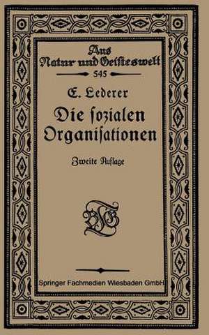 Die Sozialen Organisationen de Emil Lederer