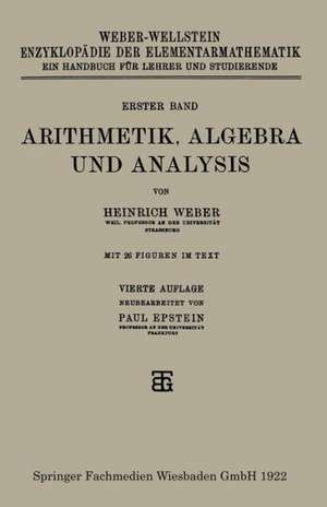 Arithmetik, Algebra und Analysis de Heinrich Weber