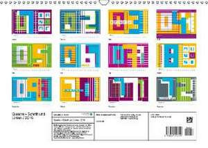 Quadre - Schrift und Linien / 2016 (Wandkalender 2016 DIN A3 quer) de Claudia Kipp