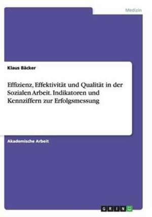 Effizienz, Effektivität und Qualität in der Sozialen Arbeit. Indikatoren und Kennziffern zur Erfolgsmessung de Klaus Bäcker