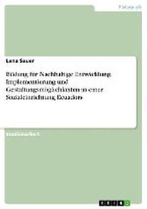 Bildung für Nachhaltige Entwicklung. Implementierung und Gestaltungsmöglichkeiten in einer Sozialeinrichtung Ecuadors de Lena Sauer