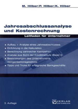 Jahresabschlussanalyse und Kostenrechnung de Klaus Hilber