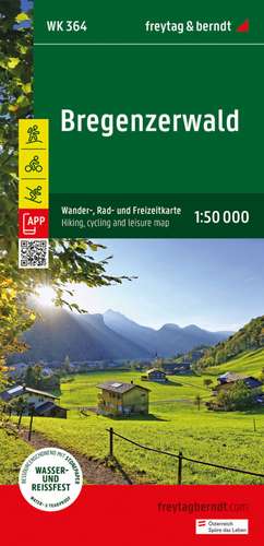 Bregenzerwald, Wander-, Rad- und Freizeitkarte 1:50.000 de Freytag & Berndt