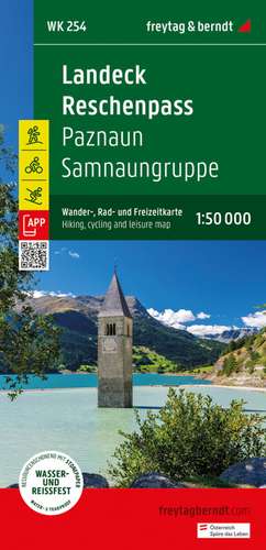 Landeck - Reschenpass, Wander-, Rad- und Freizeitkarte 1:50.000, freytag & berndt, WK 254 de Freytag & Berndt