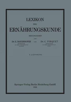 Lexikon der Ernährungskunde de Ernst Mayerhofer