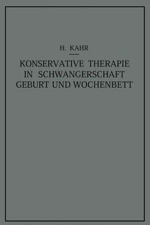 Konservative Therapie in Schwangerschaft, Geburt und Wochenbett de Heinrich Kahr