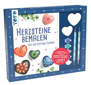 Kreativ-Set Herz-Steine bemalen mit der Dotting-Technik de Maja Condamin