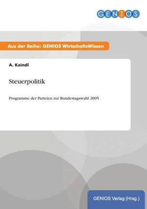 Steuerpolitik de A. Kaindl