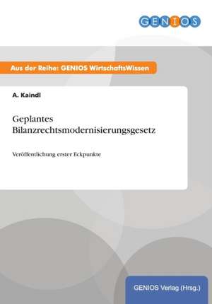 Geplantes Bilanzrechtsmodernisierungsgesetz de A. Kaindl