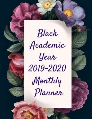 Black Academic Year 2019-2020 Monthly Planner de Page Green