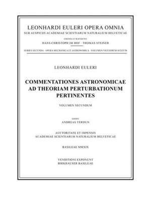 Commentationes astronomicae ad theoriam perturbationum pertinentes 2nd part de Leonhard Euler