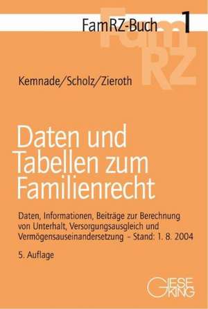 Daten und Tabellen zum Familienrecht de Gerhard Kemnade