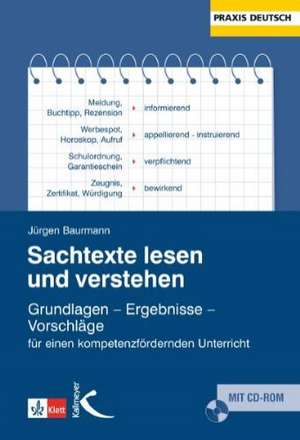 Sachtexte lesen und verstehen de Jürgen Baurmann