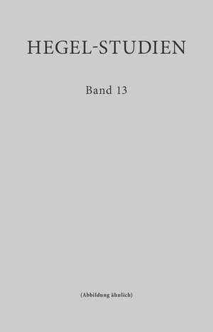 Hegel-Studien / Hegel-Studien de Friedhelm Nicolin