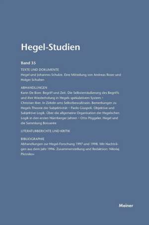 Hegel-Studien Band 35 (2000) de Friedhelm Nicolin