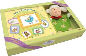 Geschenk-Set Mein Babyalbum. Wattiertes Buch & Handpuppe Schaf de Elisabeth Kiefmann