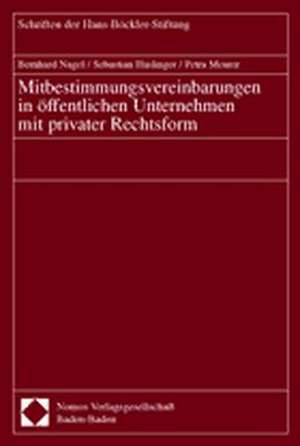 Mitbestimmungsvereinbarungen in öffentlichen Unternehmen mit privater Rechtsform