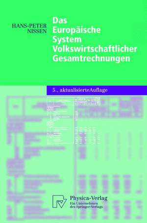 Das Europäische System Volkswirtschaftlicher Gesamtrechnungen de Hans-Peter Nissen