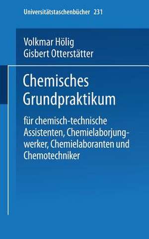 Chemisches Grundpraktikum: für chemisch-technische Assistenten, Chemielaborjungwerker, Chemielaboranten und Chemotechniker de V. Hölig