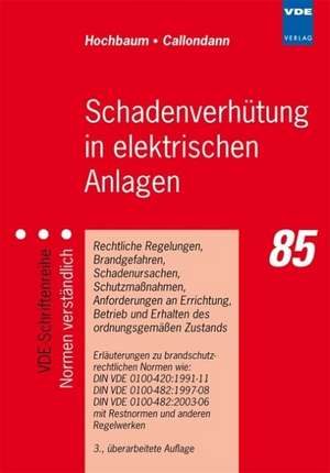 Schadenverhütung in elektrischen Anlagen de Adalbert Hochbaum