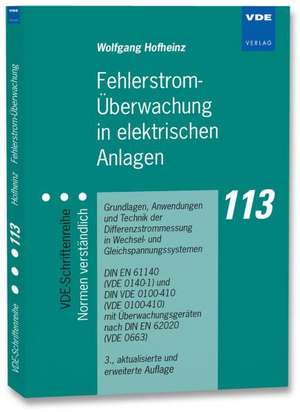 Fehlerstrom-Überwachung in elektrischen Anlagen de Wolfgang Hofheinz