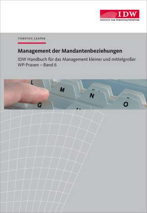 IDW Handbuch für das Management kleiner und mittelgroßer WP-Praxen de Torsten Jasper