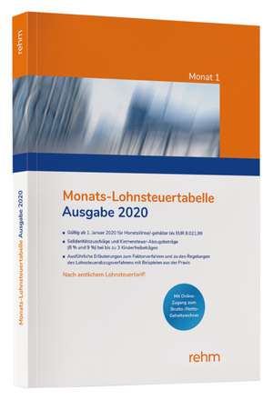 Monats-Lohnsteuertabelle 2020