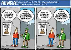 Finde den Fehler - Bildersuchrätsel mit Cartoons de Nico Fauser