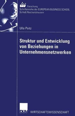 Struktur und Entwicklung von Beziehungen in Unternehmensnetzwerken: Theoretisch-konzeptionelle Zugänge und Implikationen für das Management von Netzwerkbeziehungen de Ulla Peitz