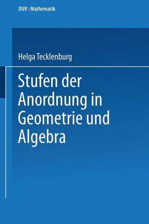 Stufen der Anordnung in Geometrie und Algebra de Helga Tecklenburg