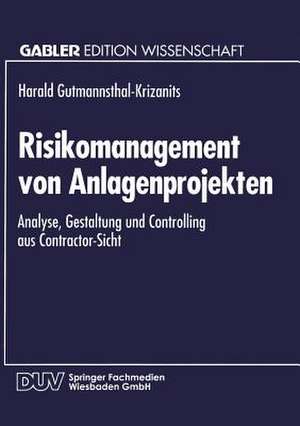 Risikomanagement von Anlagenprojekten: Analyse, Gestaltung und Controlling aus Contractor-Sicht de Harald P. Gutmannsthal-Krizanits