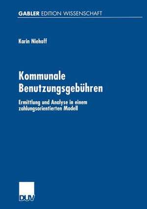 Kommunale Benutzungsgebühren: Ermittlung und Analyse in einem zahlungsorientierten Modell de Karin Niehoff