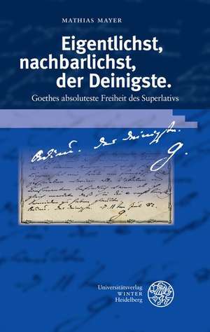 Eigentlichst, nachbarlichst, der Deinigste de Mathias Mayer