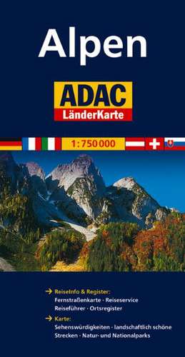 ADAC LänderKarte Alpen 1 : 750 000