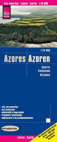 Reise Know-How Landkarte Azoren / Azores (1:70.000) de Reise Know-How Verlag Peter Rump