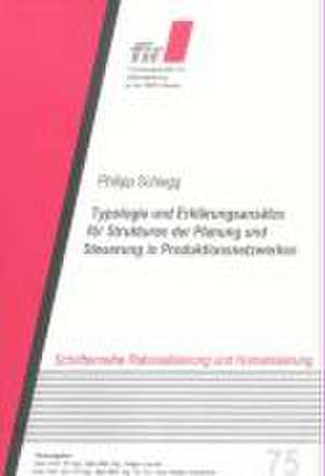 Typologie und Erklärungsansätze für Strukturen der Planung und Steuerung in Produktionsnetzwerken de Philipp Schiegg