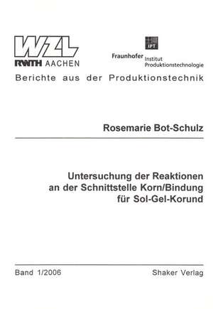 Untersuchung der Reaktionen an der Schnittstelle Korn/Bindung für Sol-Gel-Korund de Rosemarie Bot-Schulz