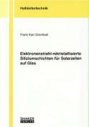 Elektronenstrahl-rekristallisierte Siliziumschichten für Solarzellen auf Glas de Frank K Gromball