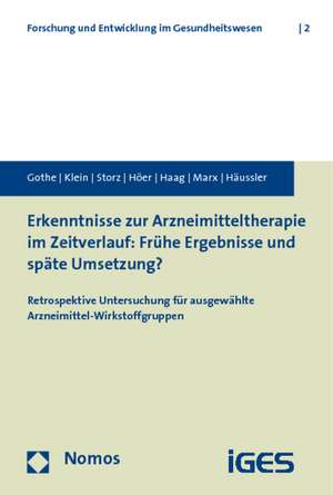 Erkenntnisse zur Arzneimitteltherapie im Zeitverlauf: Frühe Ergebnisse und späte Umsetzung? de Holger Gothe