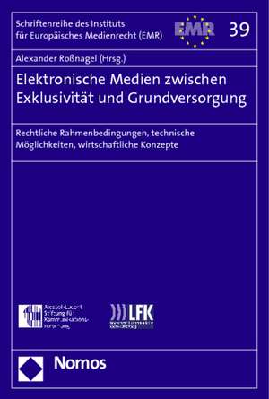 Elektronische Medien Zwischen Exklusivitat Und Grundversorgung: Rechtliche Rahmenbedingungen, Technische Moglichkeiten, Wirtschaftliche Konzepte de Alexander Roßnagel