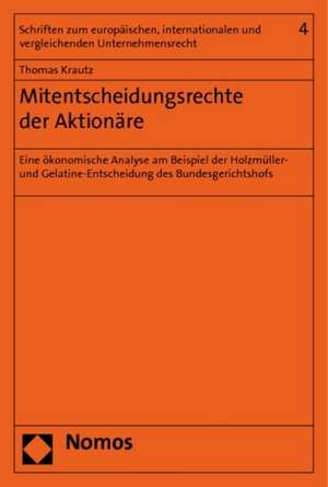 Mitentscheidungsrechte der Aktionäre de Thomas Krautz