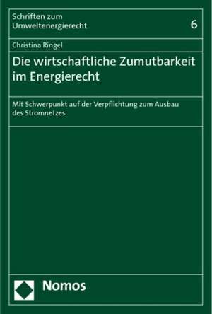 Die wirtschaftliche Zumutbarkeit im Energierecht de Christina Ringel