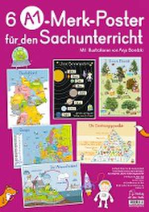 6 A1-Poster für den Sachunterricht - Deutschland, Europa, Wasserkreislauf, Sonnensystem, Bäume, Ernährungspyramide de Anja Boretzki