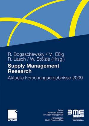 Supply Management Research: Aktuelle Forschungsergebnisse 2009 de Ronald Bogaschewsky