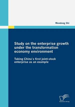 Study on the Enterprise Growth Under the Transformation Economy Environment: Potenziale, Herausforderungen Und Wege Einer Nachhaltigen Nutzung de Wendong Shi