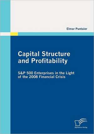 Capital Structure and Profitability: S&p 500 Enterprises in the Light of the 2008 Financial Crisis de Elmar Puntaier