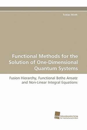 Functional Methods for the Solution of One-Dimensional Quantum Systems de Tobias Wirth