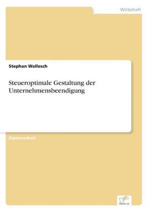 Steueroptimale Gestaltung der Unternehmensbeendigung de Stephan Wallesch